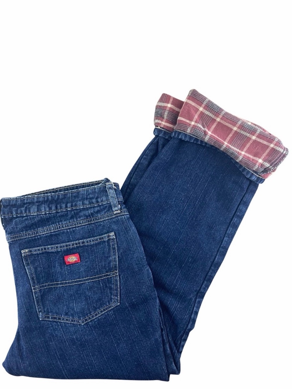 Dickies Flannel lined Navy Straight-Leg Women's Jeans